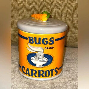 Vintage 1996 Bugs Bunny Brand Ceramic Canister/Cookie Jar Warner Brothers